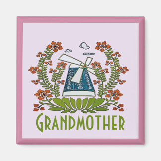 Grandmother, Pennsylvania Dutch, Windmill Magnet
