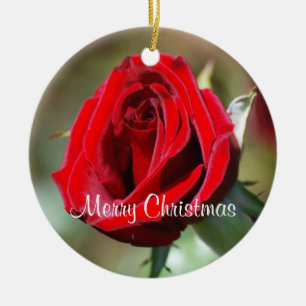 Grandmother Personalized Red Rose Ornament