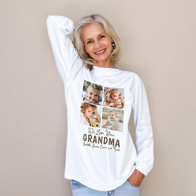 Grandmother Photo Collage Grid Customized  Tri-Blend Shirt (Creator Uploaded)