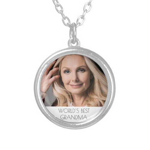 Grandmother Photo Silver Plated Necklace