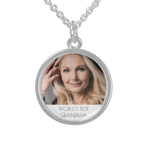 Grandmother photo sterling silver necklace