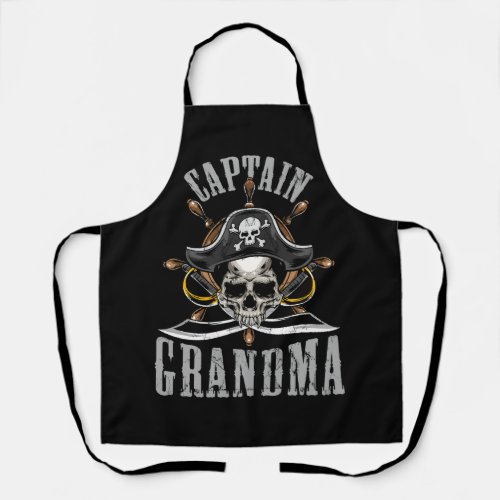 Grandmother Pirate Crossbones Skull Flag Captain G Apron