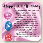 Grandmother poem  -  80th birthday coaster<br><div class="desc">A great gift for a grandmother on her 80th birthday</div>