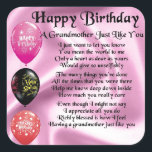 Grandmother Poem -  Happy Birthday Square Sticker<br><div class="desc">A great gift for a grandmother on her birthday</div>