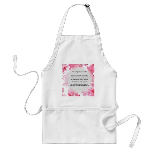 Grandmother Poem - Pink Floral Adult Apron (Front)