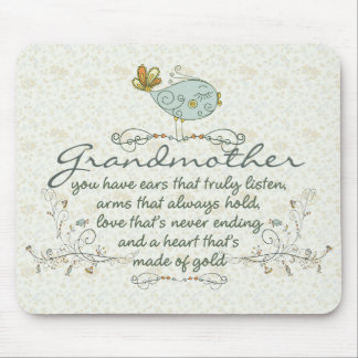 Grandmother Poem with Birds Mouse Pad