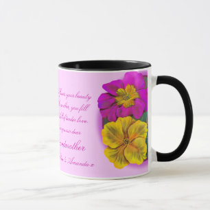 Grandmother primula floral fine art gift mug