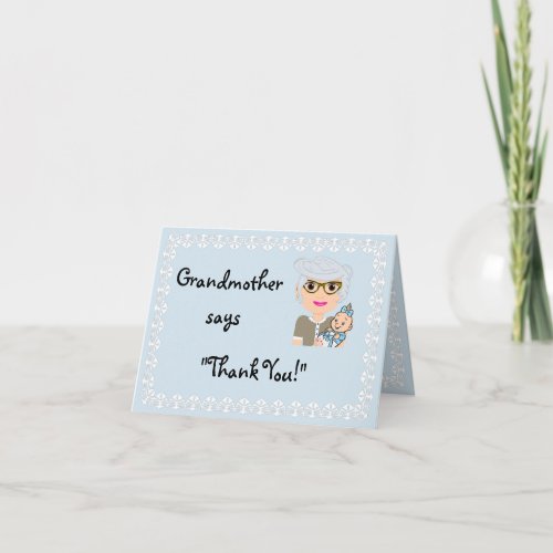 Grandmother Shower Gift Thank You Card
