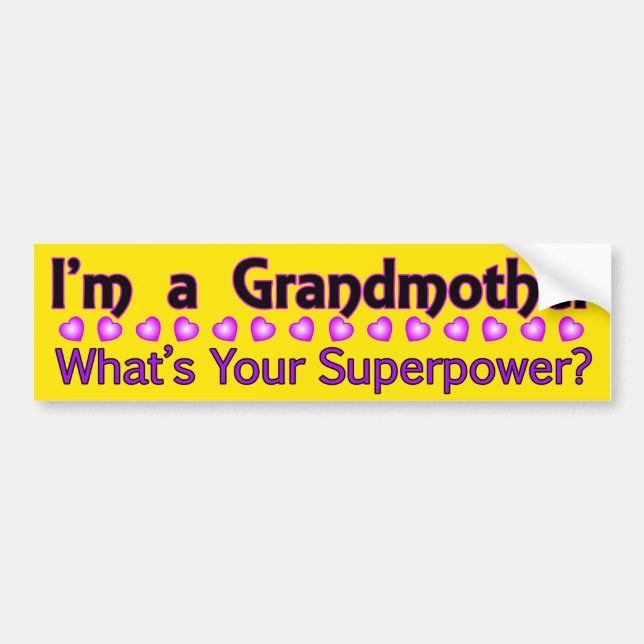 Grandmother Superpower Bumper Sticker (Front)