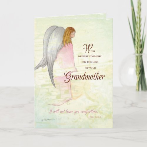 Grandmother Sympathy Angel Card