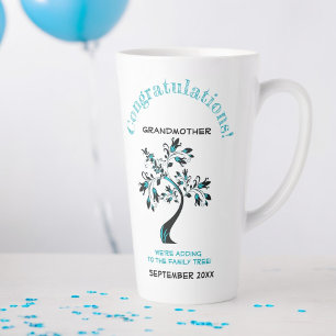Grandmother To Be Blue Family Tree Announcement Latte Mug