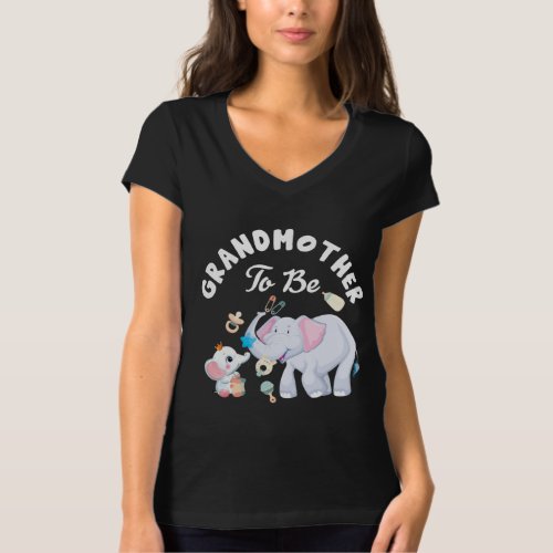 Grandmother To Be Elephant Baby Shower Mothers Day T_Shirt