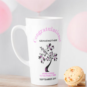 Grandmother To Be Pink Family Tree Announcement Latte Mug