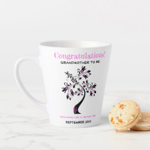 Grandmother To Be Pink Floral Family Tree Latte Mug
