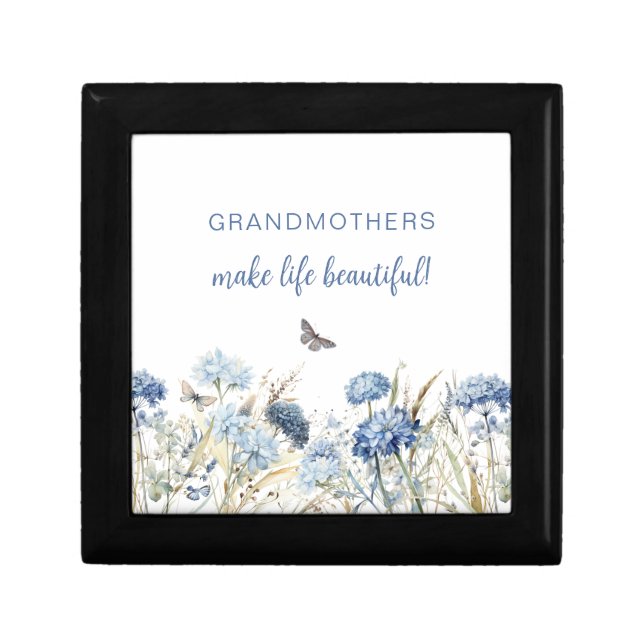 Grandmother Wildflowers Dusty Blue Mother's Day Gift Box (Front)