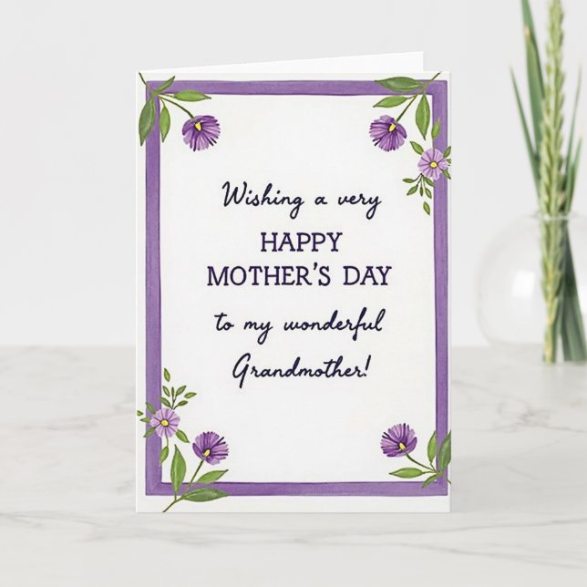Grandmothers Day Watercolor Card (Front)