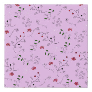 Grandmother's Flower Garden Pattern Faux Canvas Print