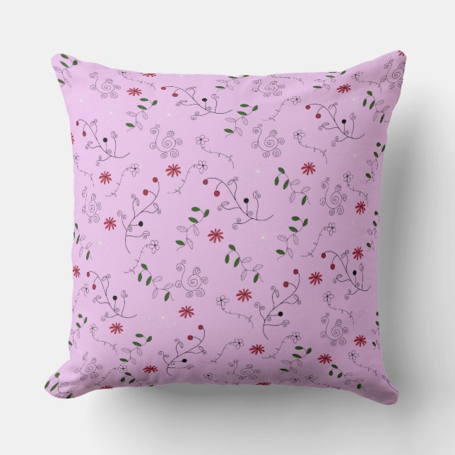 Grandmother's Flower Garden Pattern  Throw Pillow (Front)