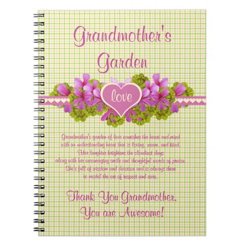 Grandmothers Garden of Love Notebook