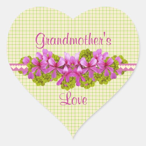 Grandmothers Love Garden Heart Sticker