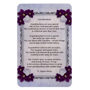 "Grandmothers" poem on 4"x6" refrig. magnet