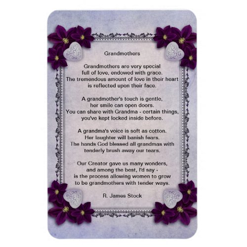 Grandmothers poem on 4x6 refrig magnet