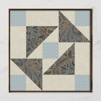 Grandmother's Puzzle Blues and Greys Invitation