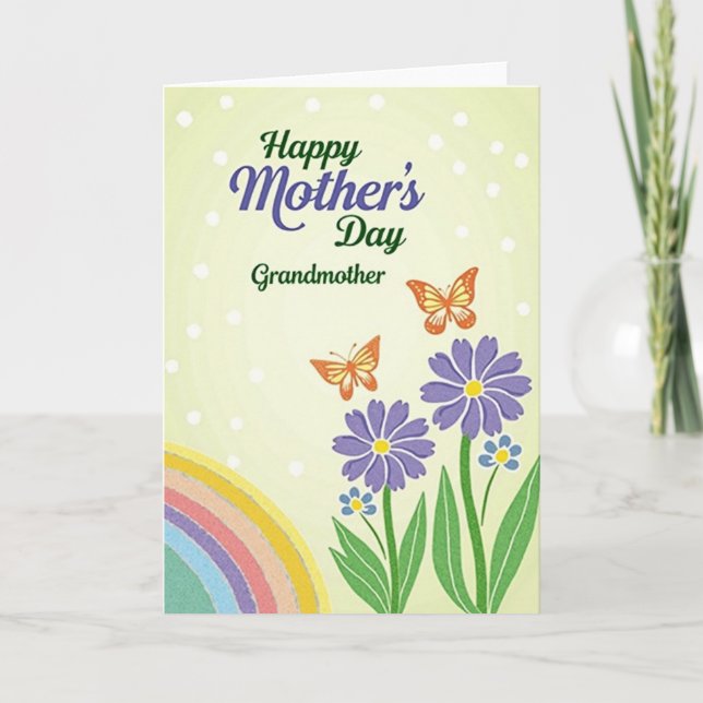 Grandmothers Rainbow Spring Card (Front)