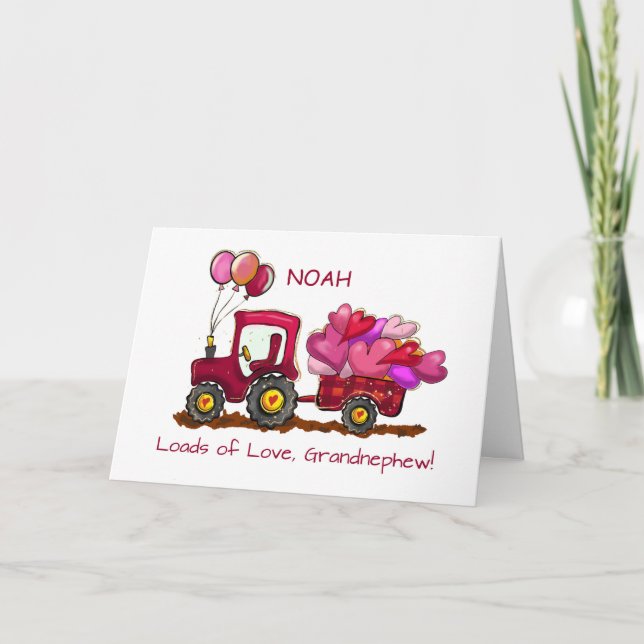 Grandnephew Valentines Day Loads of Love Hearts Card (Front)