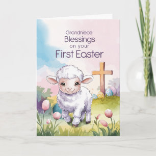 Grandniece Baby’s First Easter Religious Lamb Card