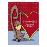 Grandniece Cute Monkey On Valentine’s Day at Zazzle