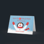 Grandniece Name Christmas Snowman Card<br><div class="desc">This will be the only card you’ll need to greet a very dear baby grandniece once she comes to celebrate her first Christmas. Customize this too with her name on the front. This card will bring good memories for her once she starts to grow up.</div>