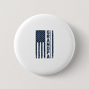 Grandpa American Flag Distressed Patriotic Design_ Button
