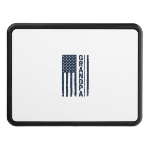 Grandpa American Flag Distressed Patriotic Design_ Hitch Cover