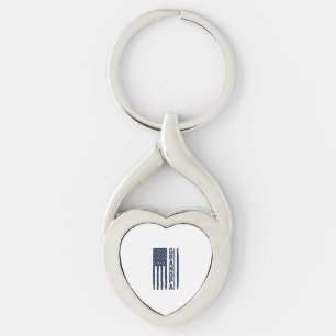Grandpa American Flag Distressed Patriotic Design_ Keychain