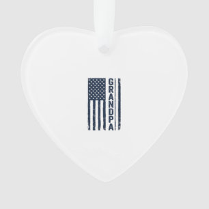 Grandpa American Flag Distressed Patriotic Design_ Ornament