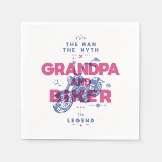 Grandpa and biker the man the myth the legend napkins