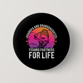 Grandpa And Granddaughter Fishing Partners For Lif Button