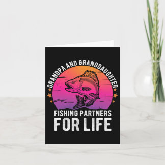 Grandpa And Granddaughter Fishing Partners For Lif Card