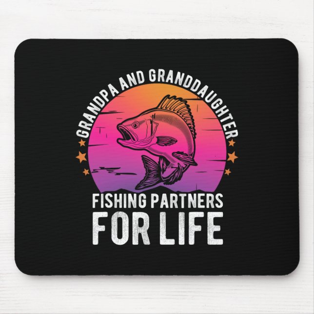 Grandpa And Granddaughter Fishing Partners For Lif Mouse Pad (Front)
