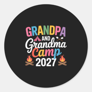 Grandpa and grandma camp 2027 grandparents camping classic round sticker