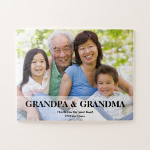 Grandpa and Grandma custom photo Jigsaw Puzzle