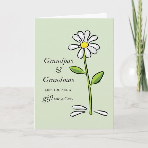 Grandpa and Grandma Gift from God Daisy Religious Card