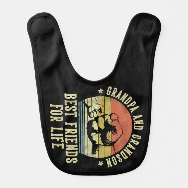 Grandpa and Grandson Best Friends for Life Funny G Baby Bib (Front)