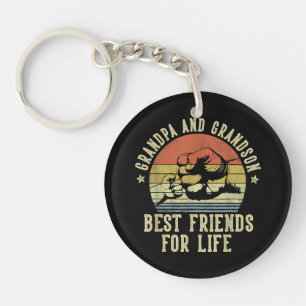Grandpa and Grandson Best Friends for Life Funny G Keychain