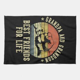 Grandpa and Grandson Best Friends for Life Funny G Kitchen Towel