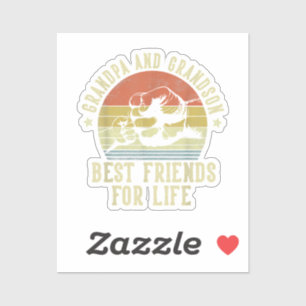 Grandpa and Grandson Best Friends for Life Funny G Sticker