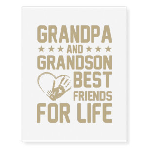 Grandpa and grandson best friends life xmas gift temporary tattoos