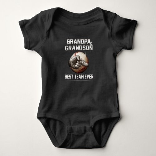 Grandpa And Grandson Best Team Ever Baby Bodysuit