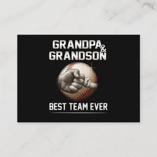 Grandpa And Grandson Best Team Ever Enclosure Card | Zazzle